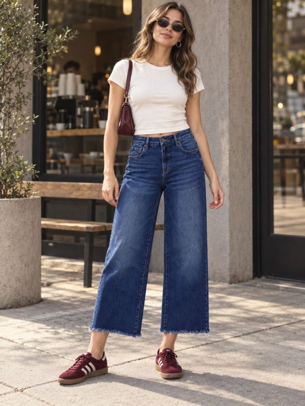 Cool Girl RISEN Tummy Control Wide-Leg Blue Jeans | Size 9/29